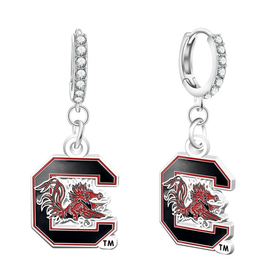 NCAA Rhinestone Circle Earrings - Gamedays Gear - Alabama Crimson Tide