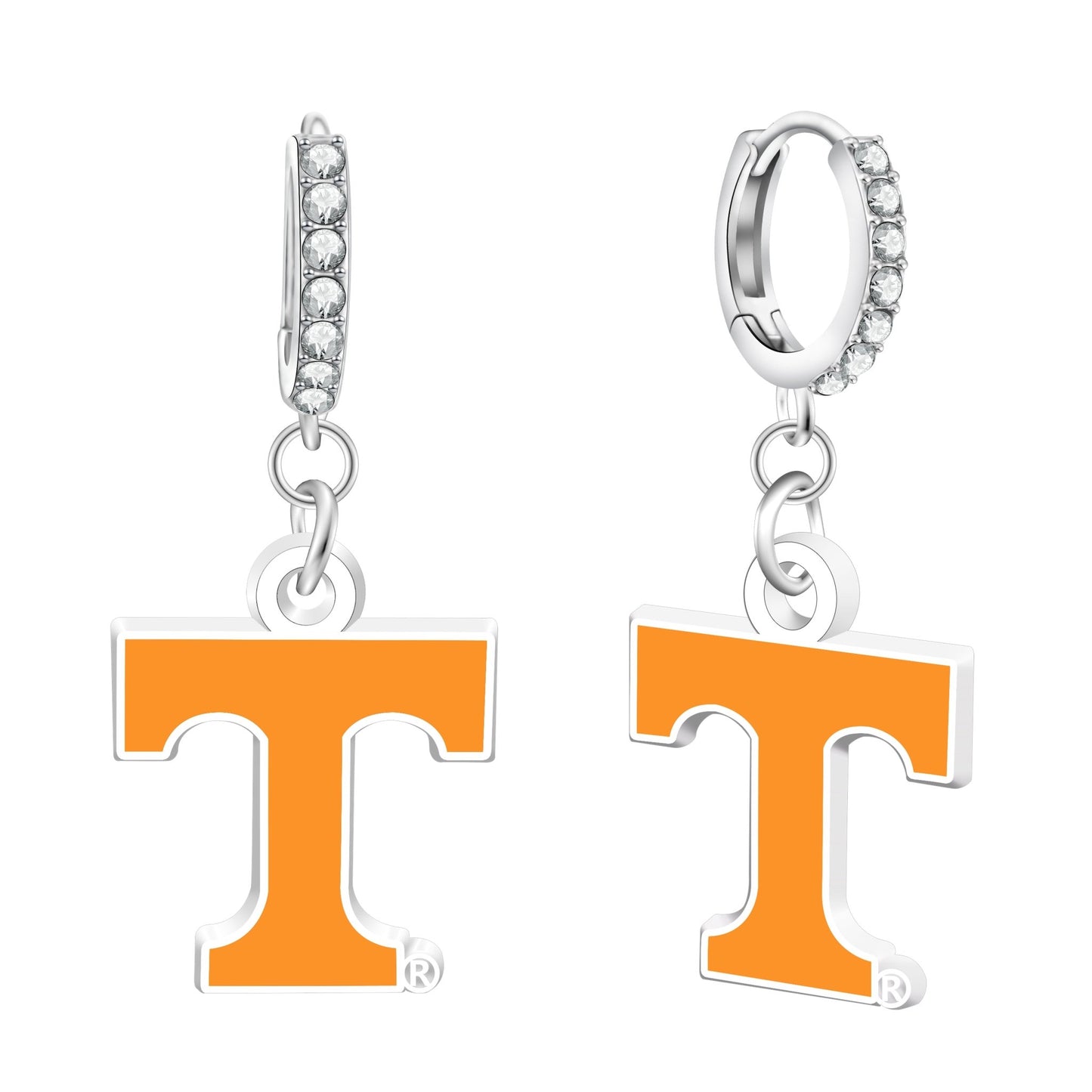 NCAA Rhinestone Circle Earrings - Gamedays Gear - Tennessee Volunteers