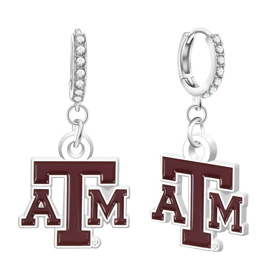 NCAA Rhinestone Circle Earrings - Gamedays Gear - Alabama Crimson Tide