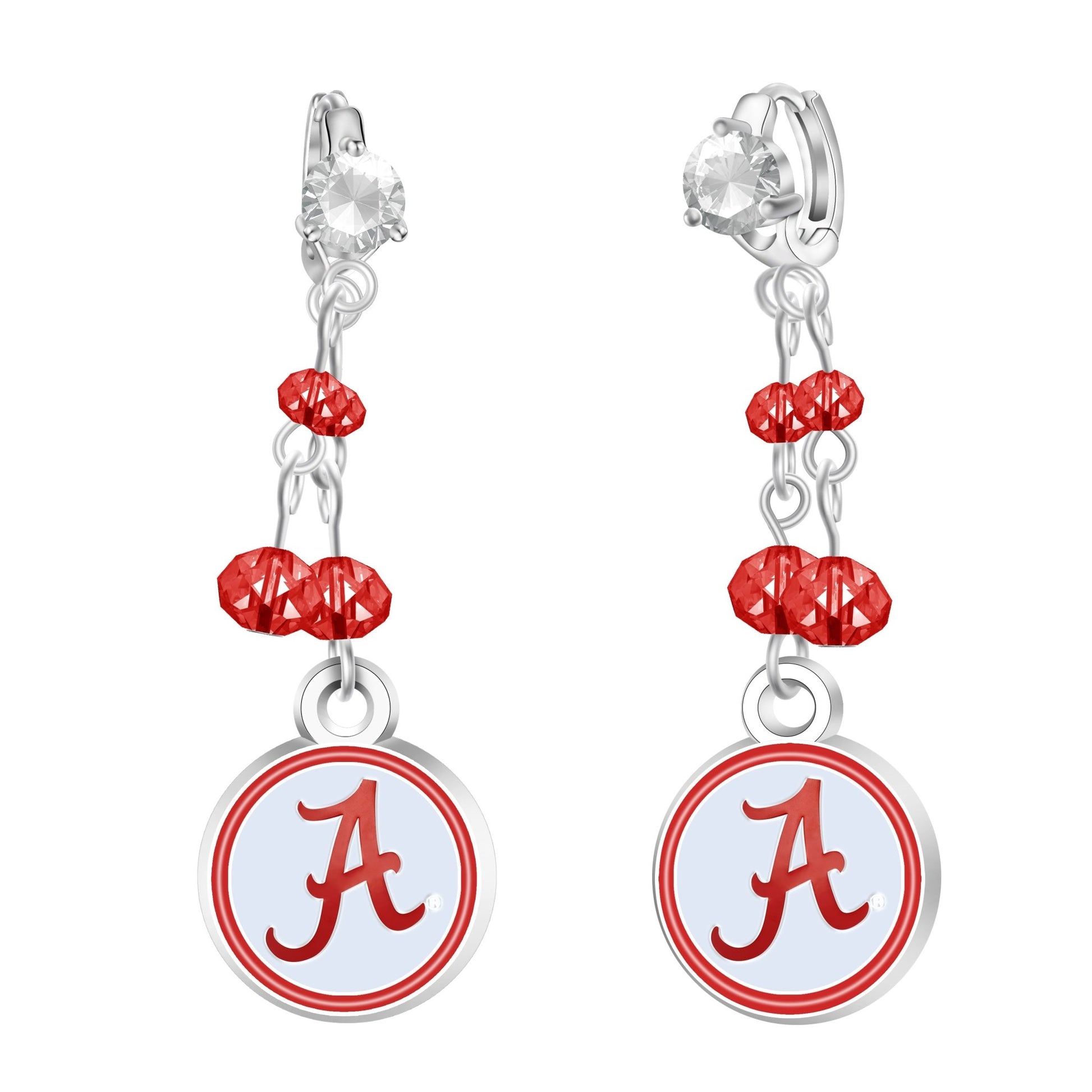 NCAA Rhinestone Dangle Earrings - Gamedays Gear - Alabama Crimson Tide