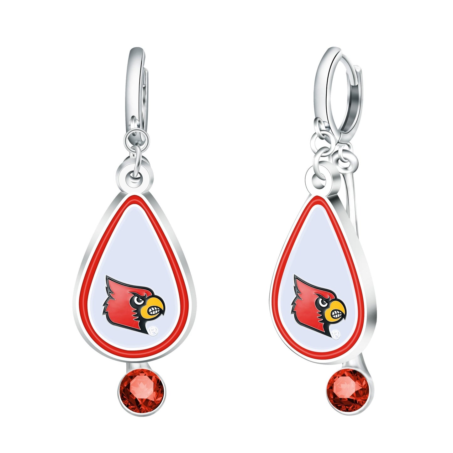 NCAA Rhinestone Teardrop Earrings - Gamedays Gear - Louisville Cardinals