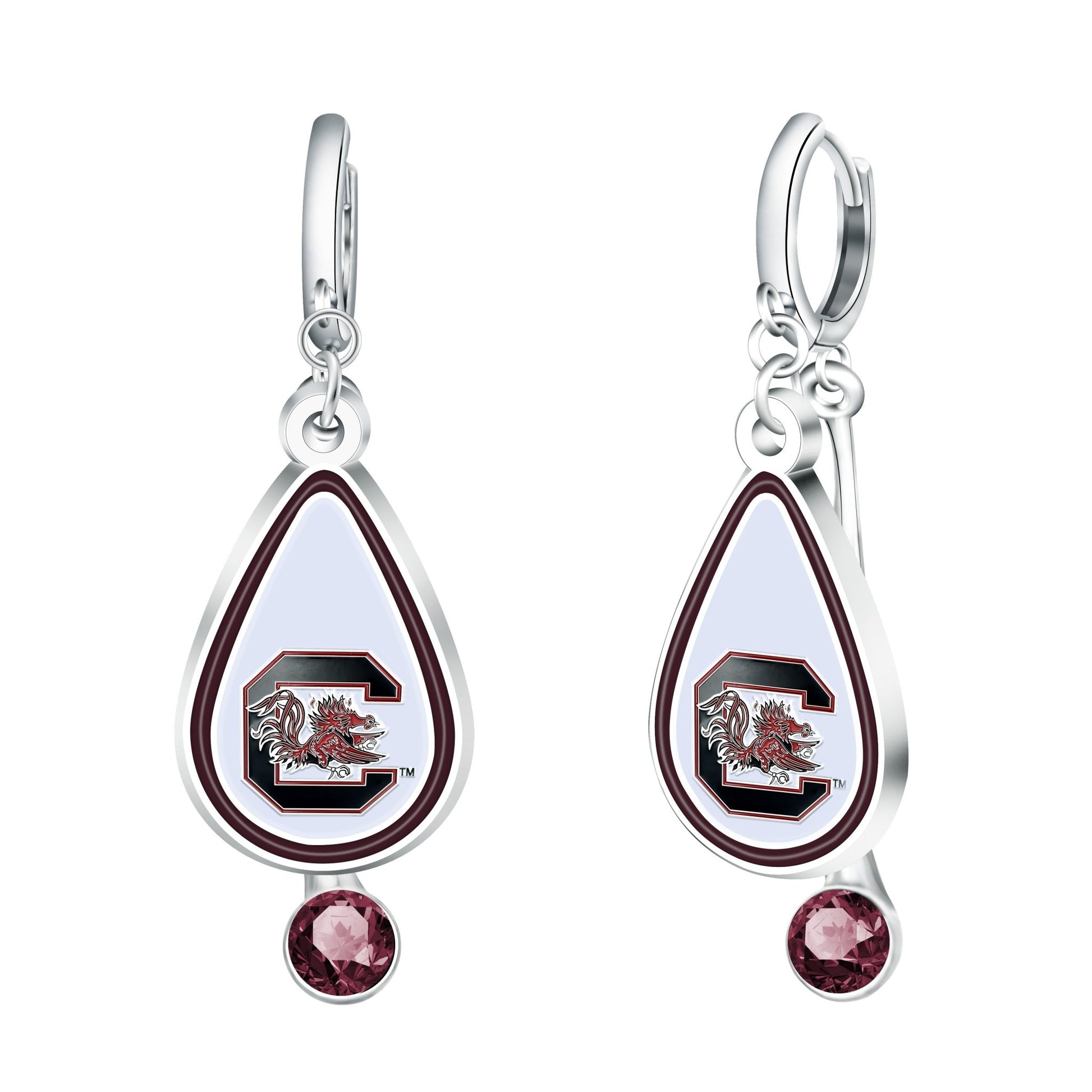 NCAA Rhinestone Teardrop Earrings - Gamedays Gear - South Carolina Gamecocks