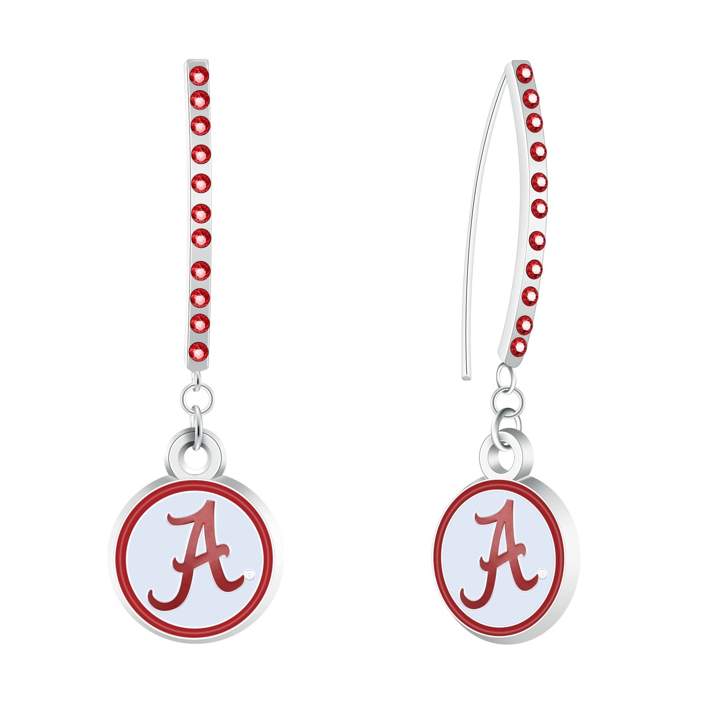 NCAA Rhinestone Vertical Earrings - Gamedays Gear - Alabama Crimson Tide