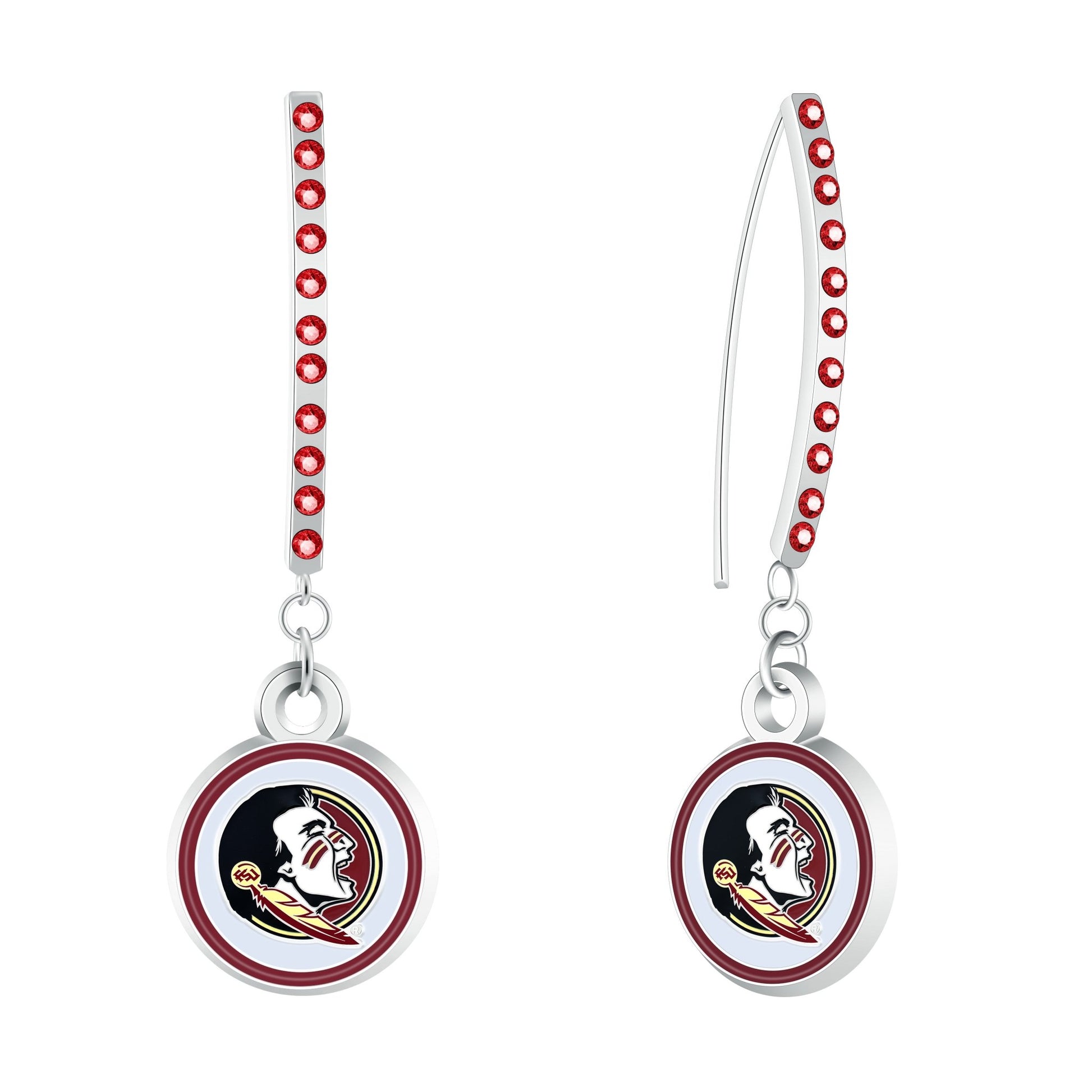 NCAA Rhinestone Vertical Earrings - Gamedays Gear - Florida State Seminoles