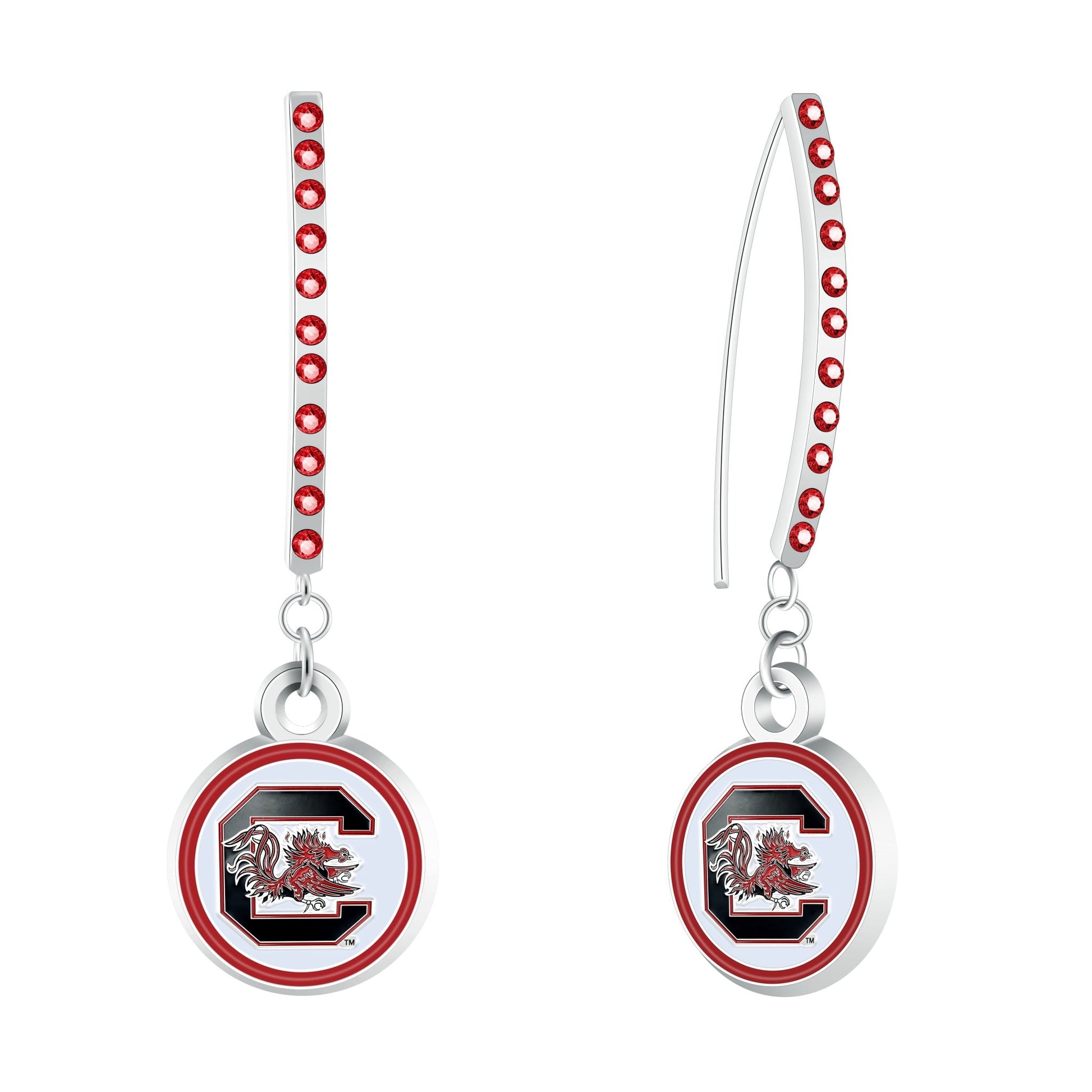 NCAA Rhinestone Vertical Earrings - Gamedays Gear - Mississippi Rebels