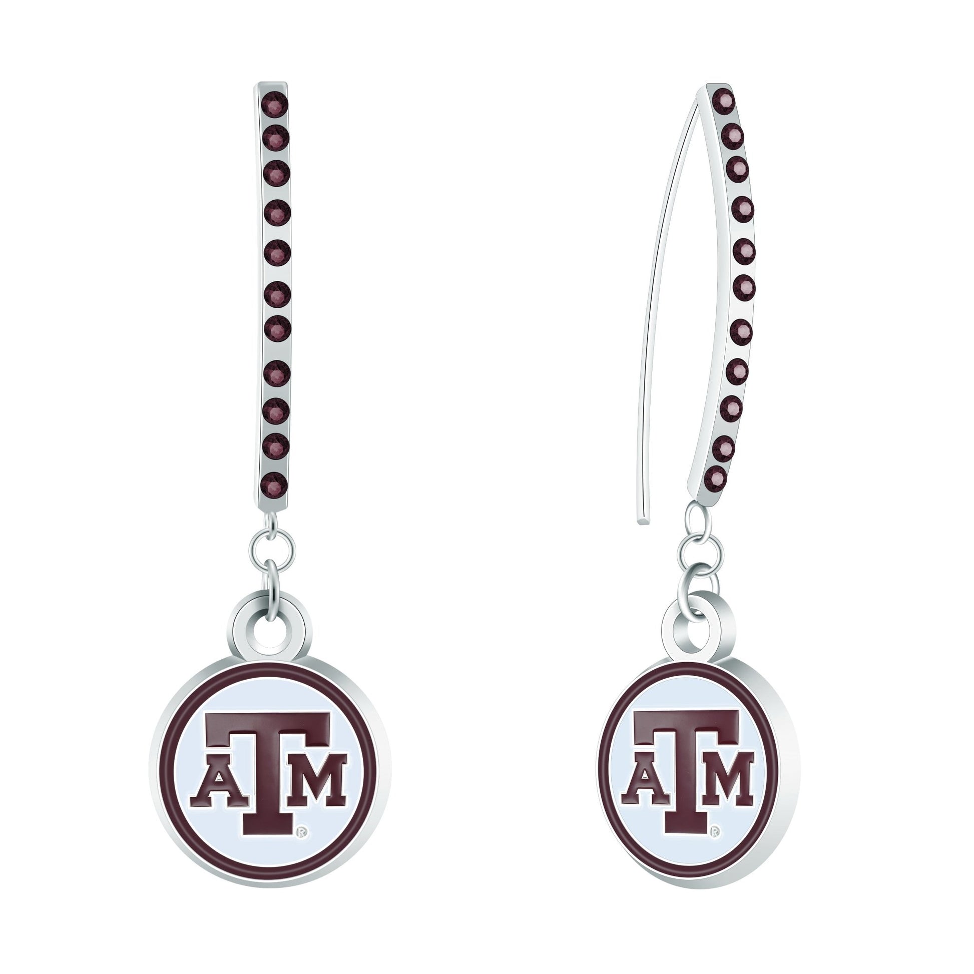 NCAA Rhinestone Vertical Earrings - Gamedays Gear - Texas A&M Aggies