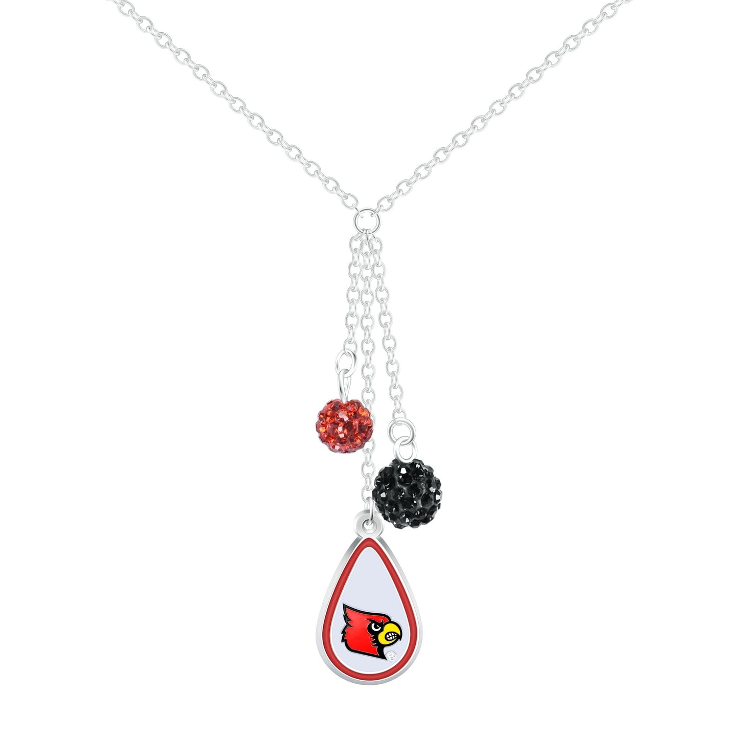 NCAA Teardrop Dangle Necklace - Gamedays Gear - Louisville Cardinals