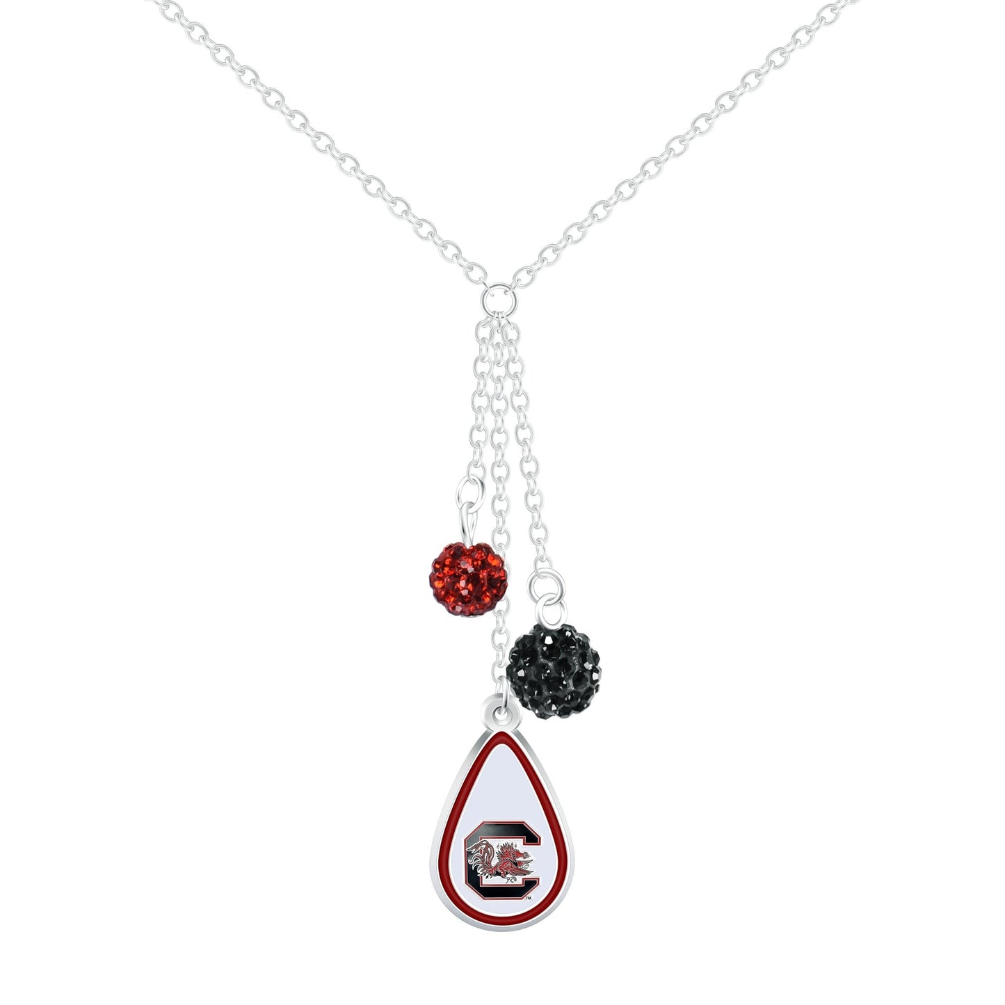 NCAA Teardrop Dangle Necklace - Gamedays Gear - South Carolina Gamecocks