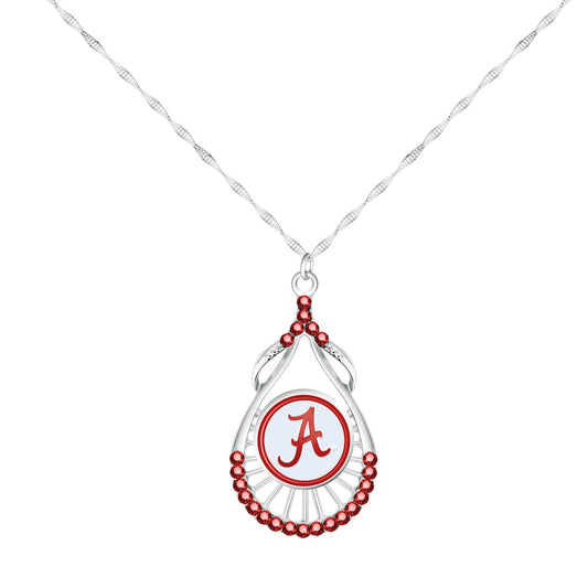 NCAA Teardrop Rhinestone Necklace - Gamedays Gear - Alabama Crimson Tide