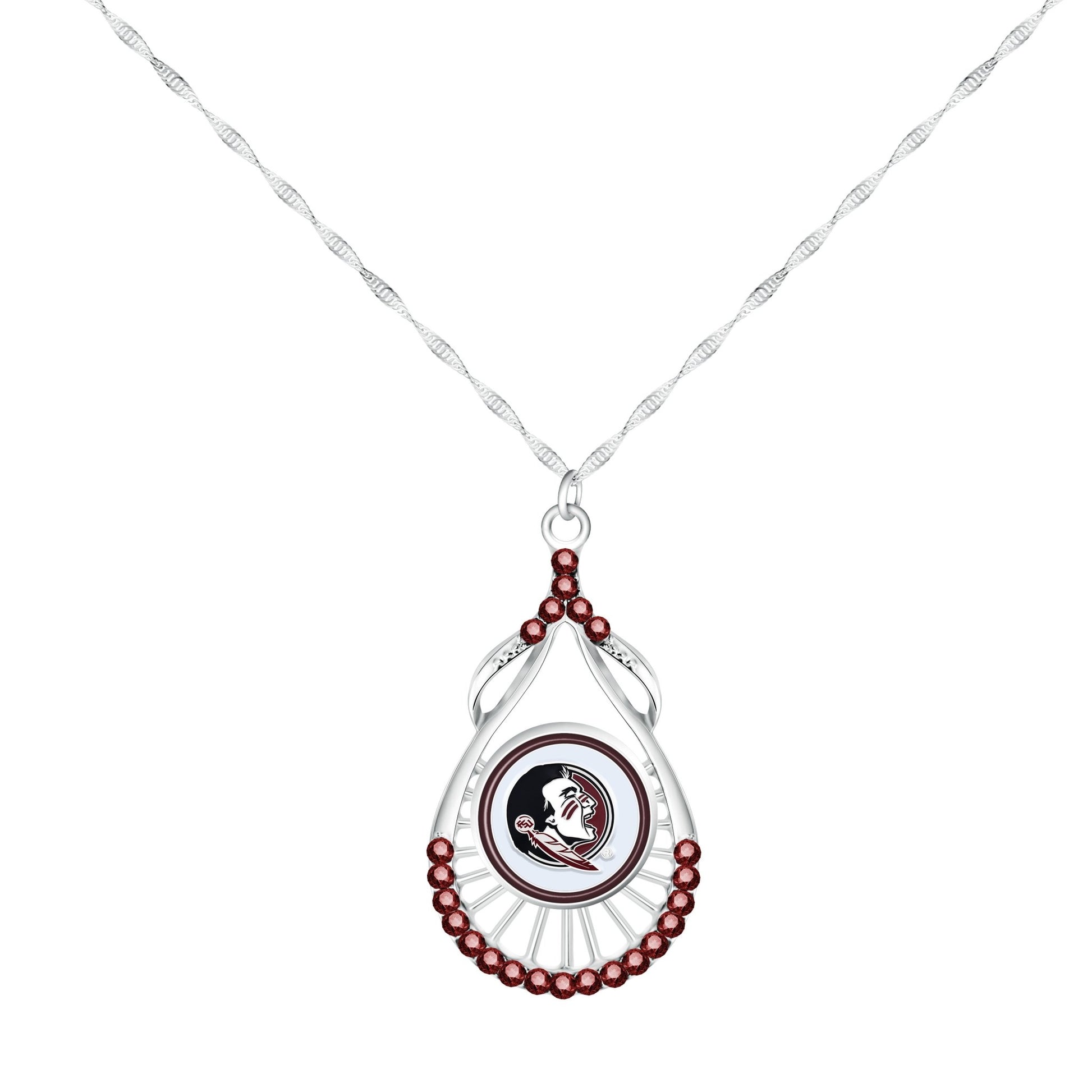 NCAA Teardrop Rhinestone Necklace - Gamedays Gear - Florida State Seminoles