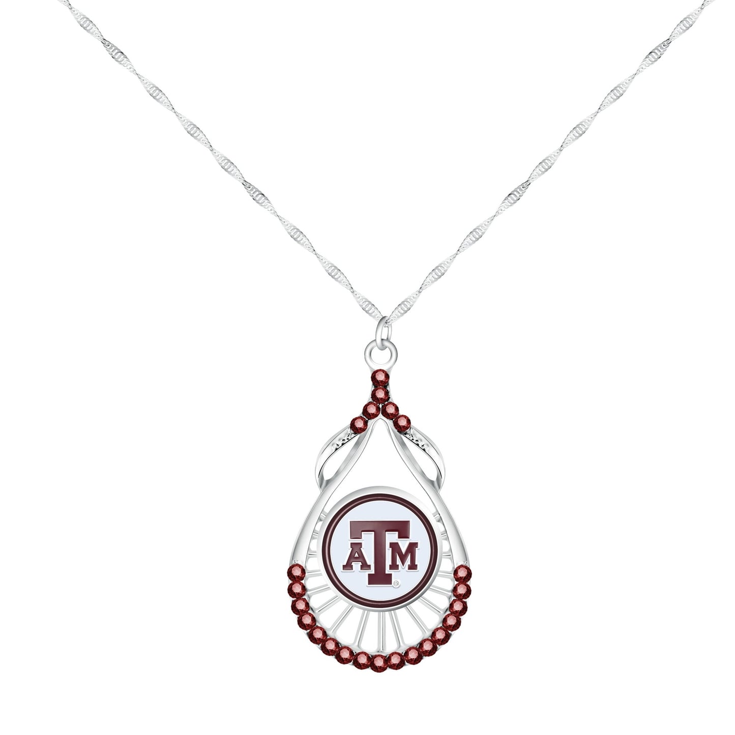 NCAA Teardrop Rhinestone Necklace - Gamedays Gear - Texas A&M Aggies