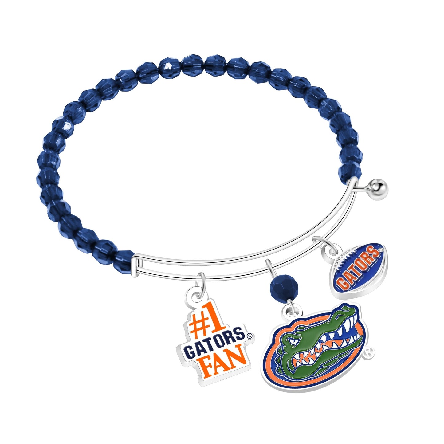 NCAA Three Charm Logo Bead Bracelet - Gamedays Gear - Florida Gators