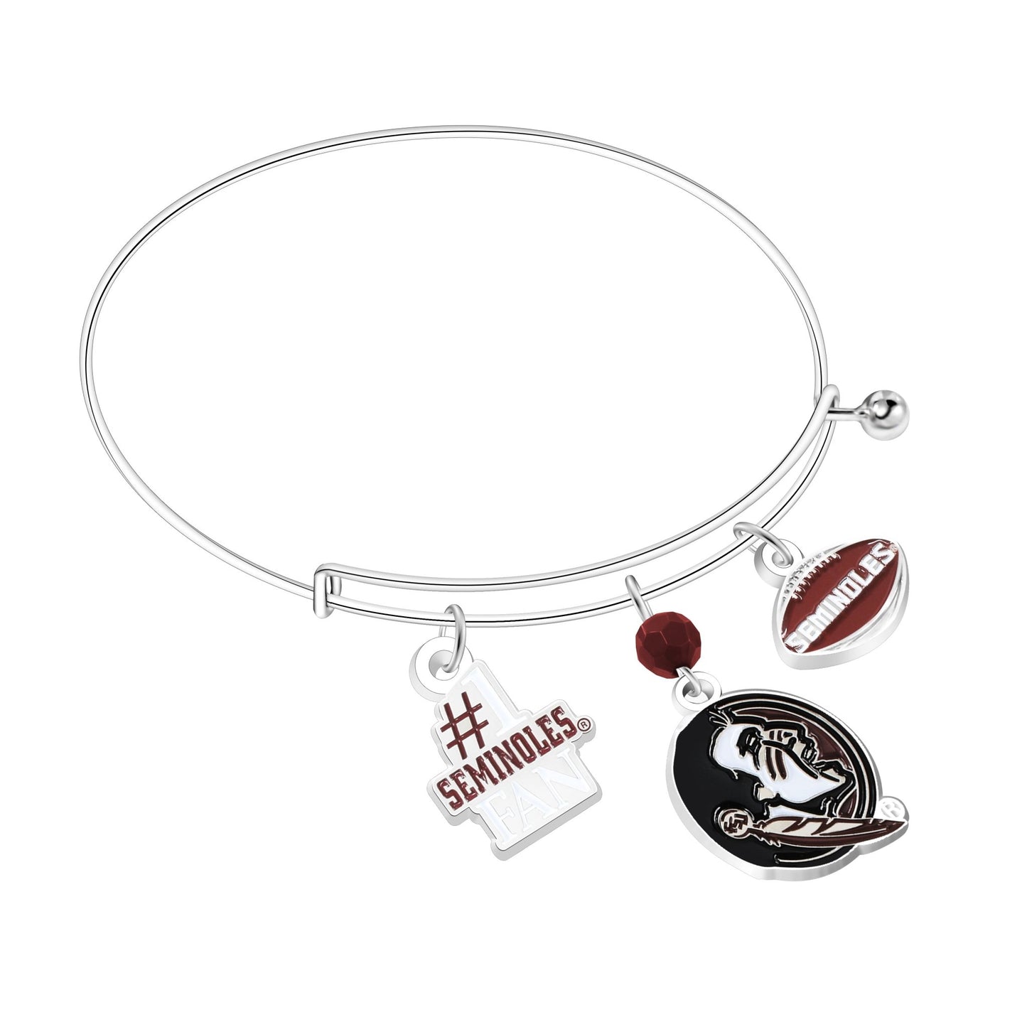 NCAA Three Charm Logo Bracelet - Gamedays Gear - Florida State Seminoles