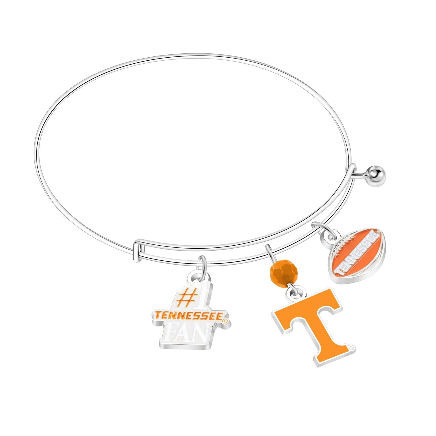 NCAA Three Charm Logo Bracelet - Gamedays Gear - Tennessee Volunteers