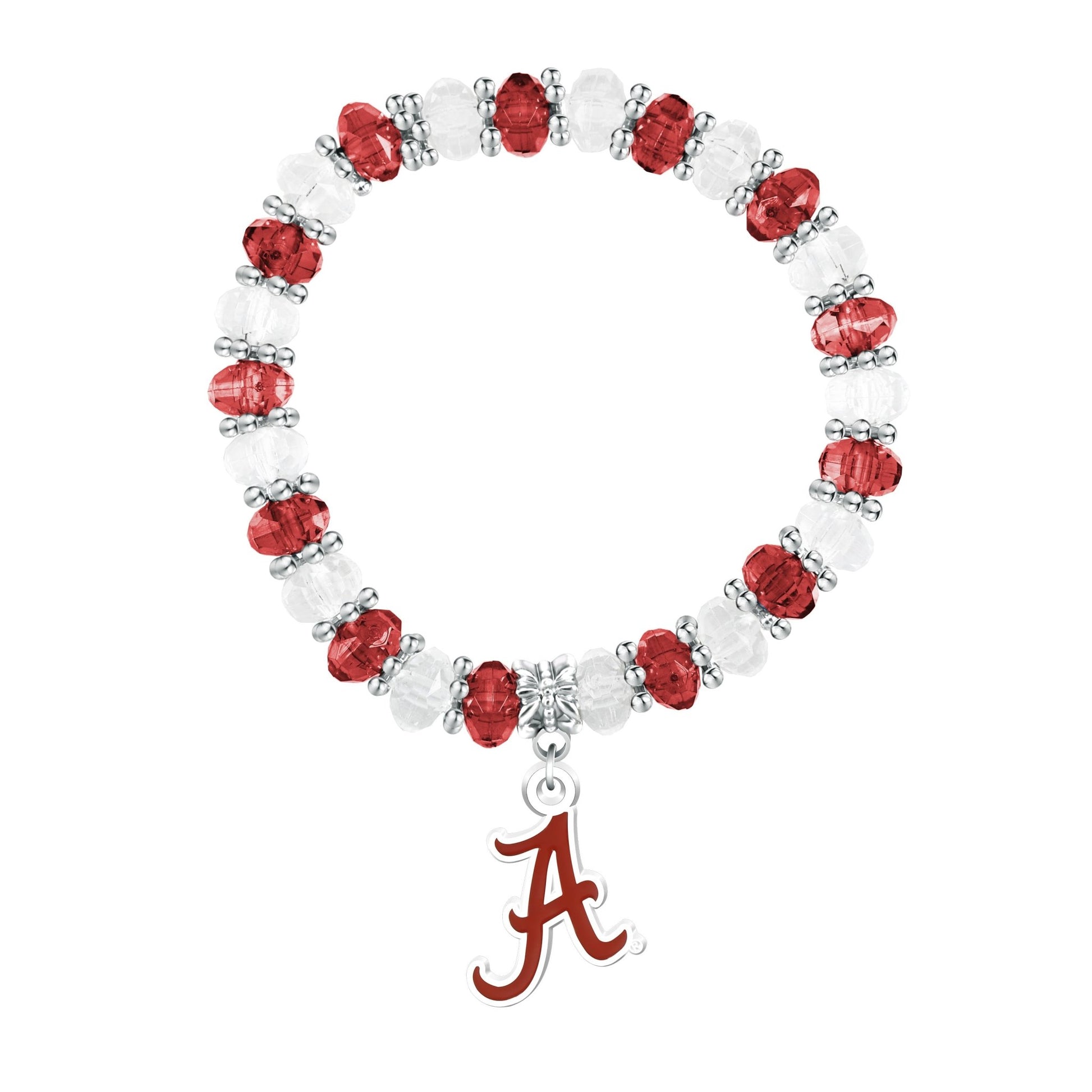 NCAA Two-Tone Beaded Bracelet - Gamedays Gear - Alabama Crimson Tide