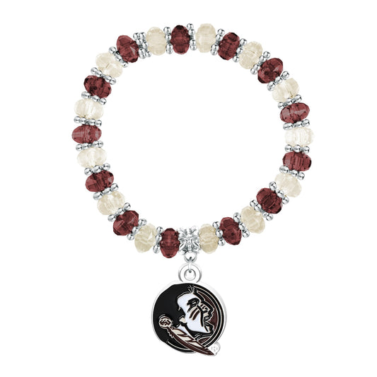 NCAA Two-Tone Beaded Bracelet - Gamedays Gear - Alabama Crimson Tide