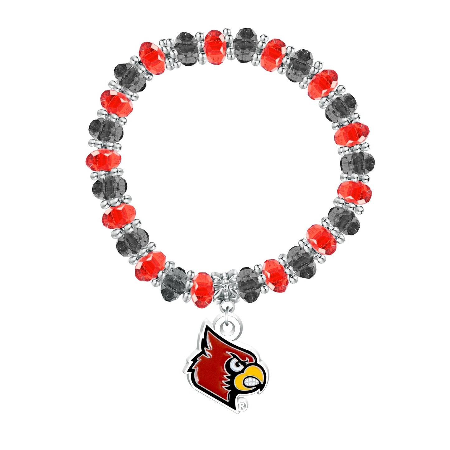 NCAA Two-Tone Beaded Bracelet - Gamedays Gear - Louisville Cardinals