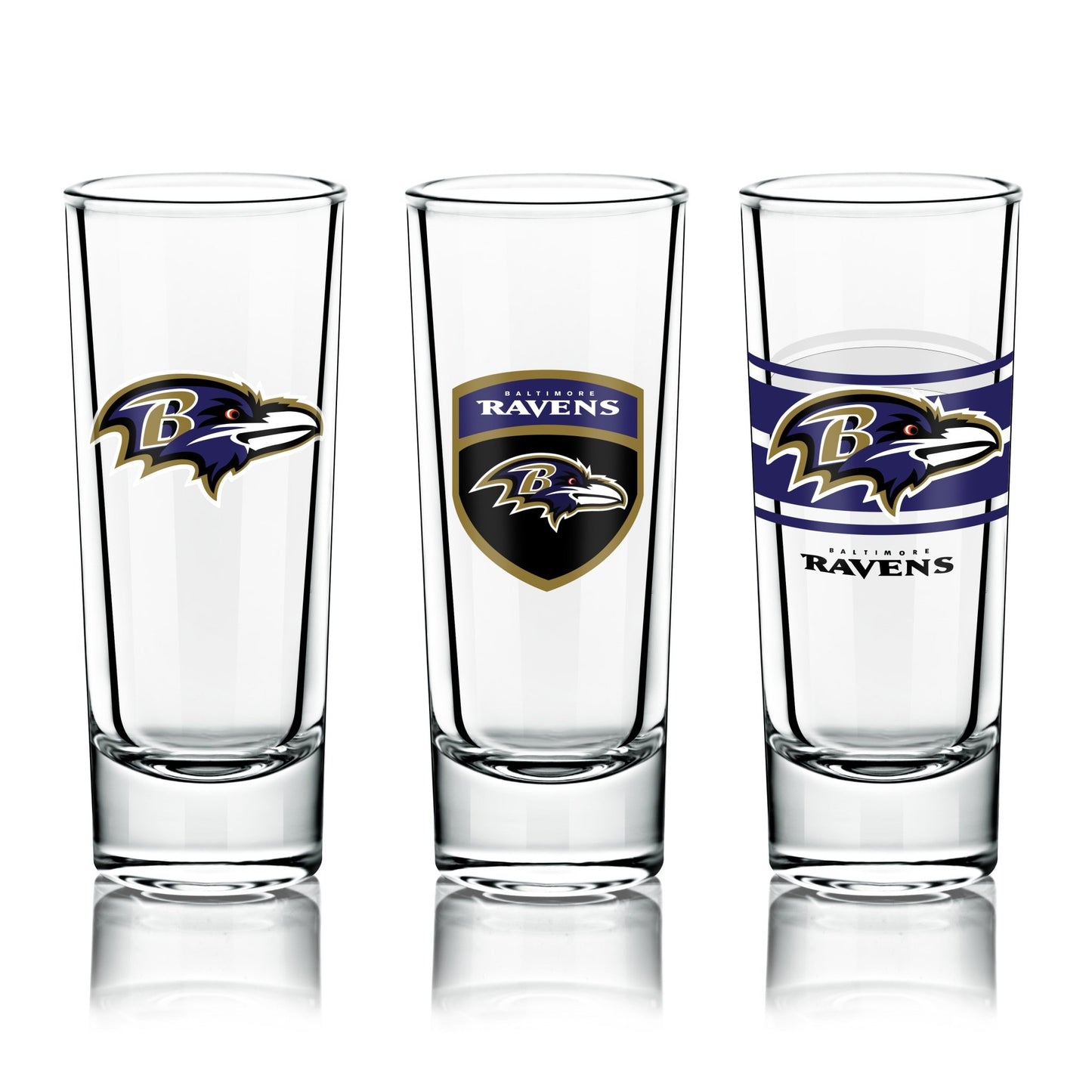 NFL 6-Piece Shooter Glass Set - Gamedays Gear - Baltimore Ravens