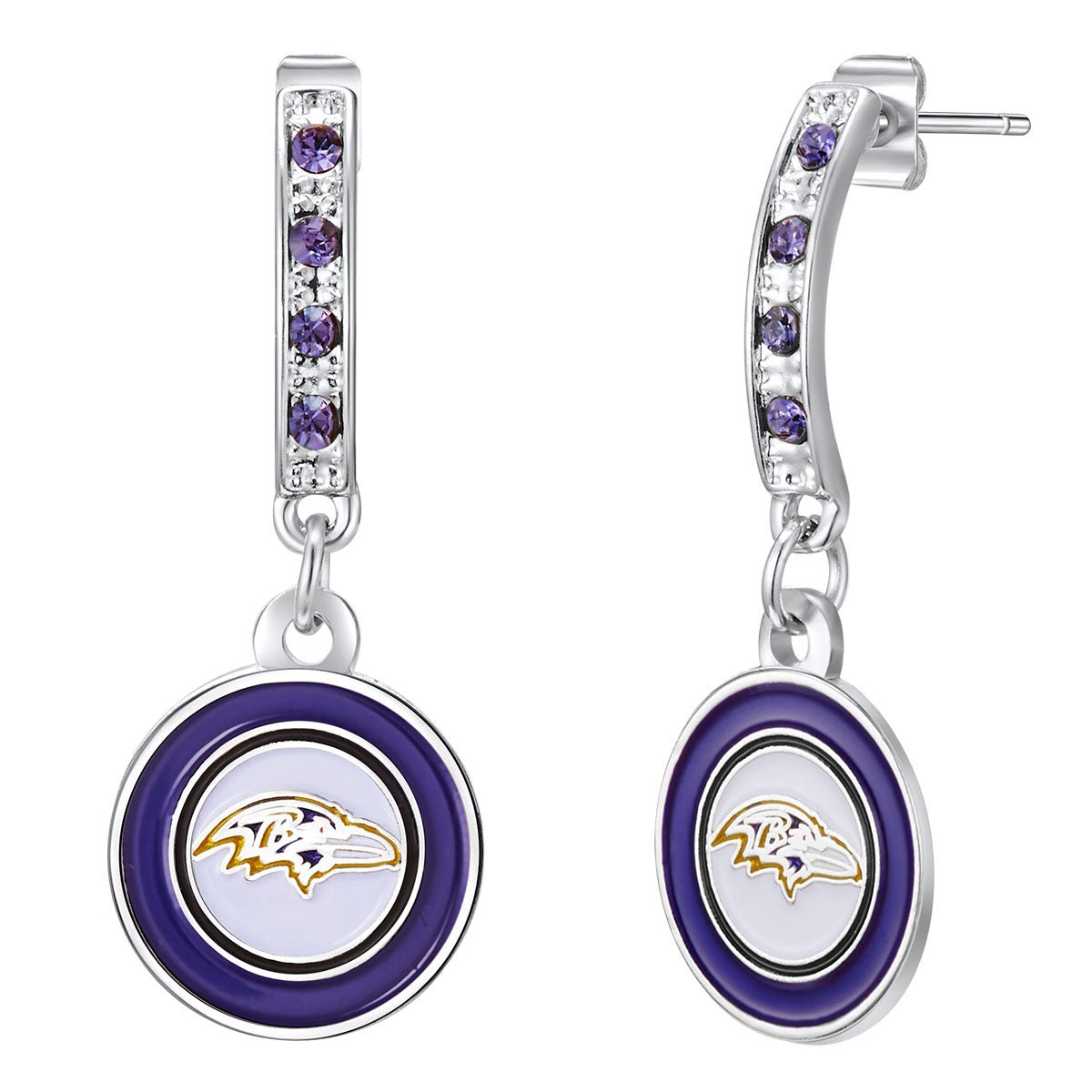 NFL Bar Post Earrings - Gamedays Gear - Baltimore Ravens