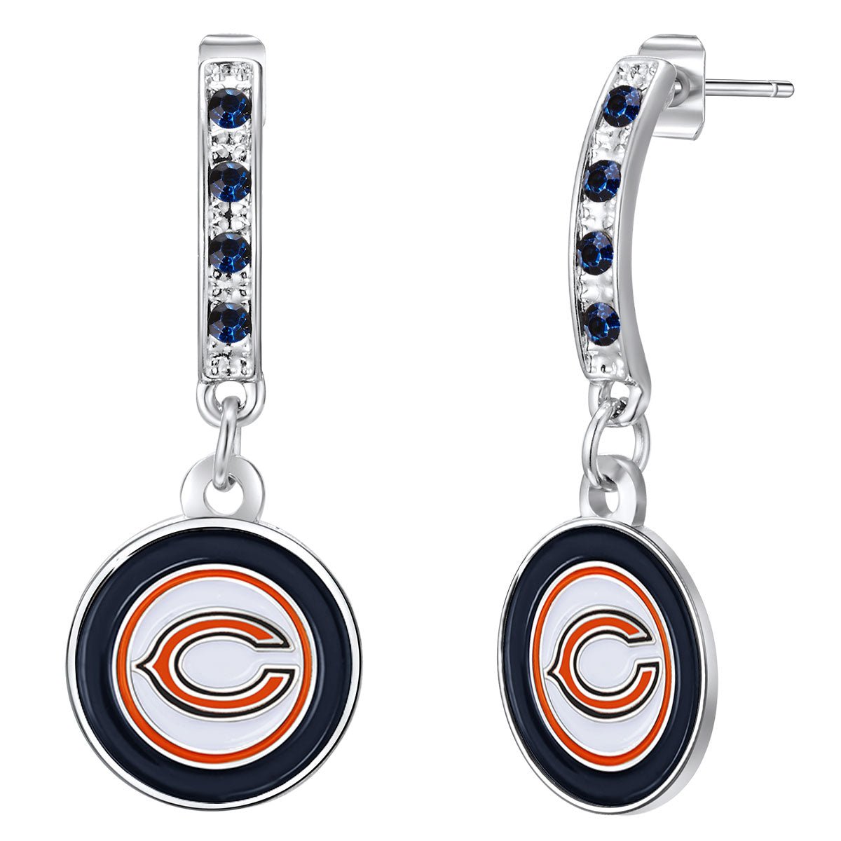 NFL Bar Post Earrings - Gamedays Gear - Chicago Bears