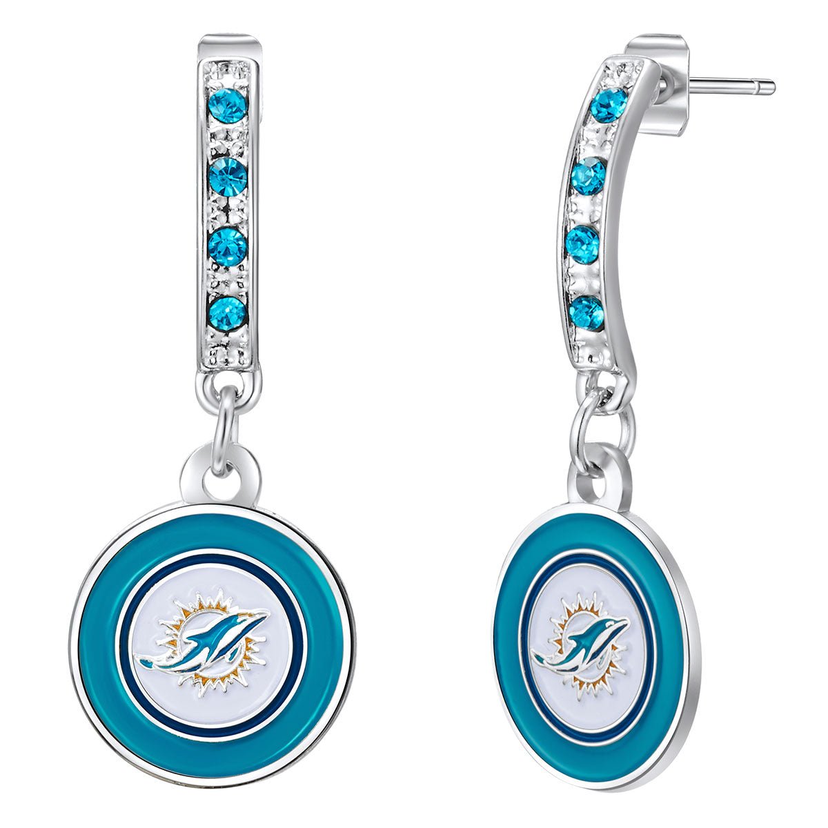 NFL Bar Post Earrings - Gamedays Gear - Miami Dolphins