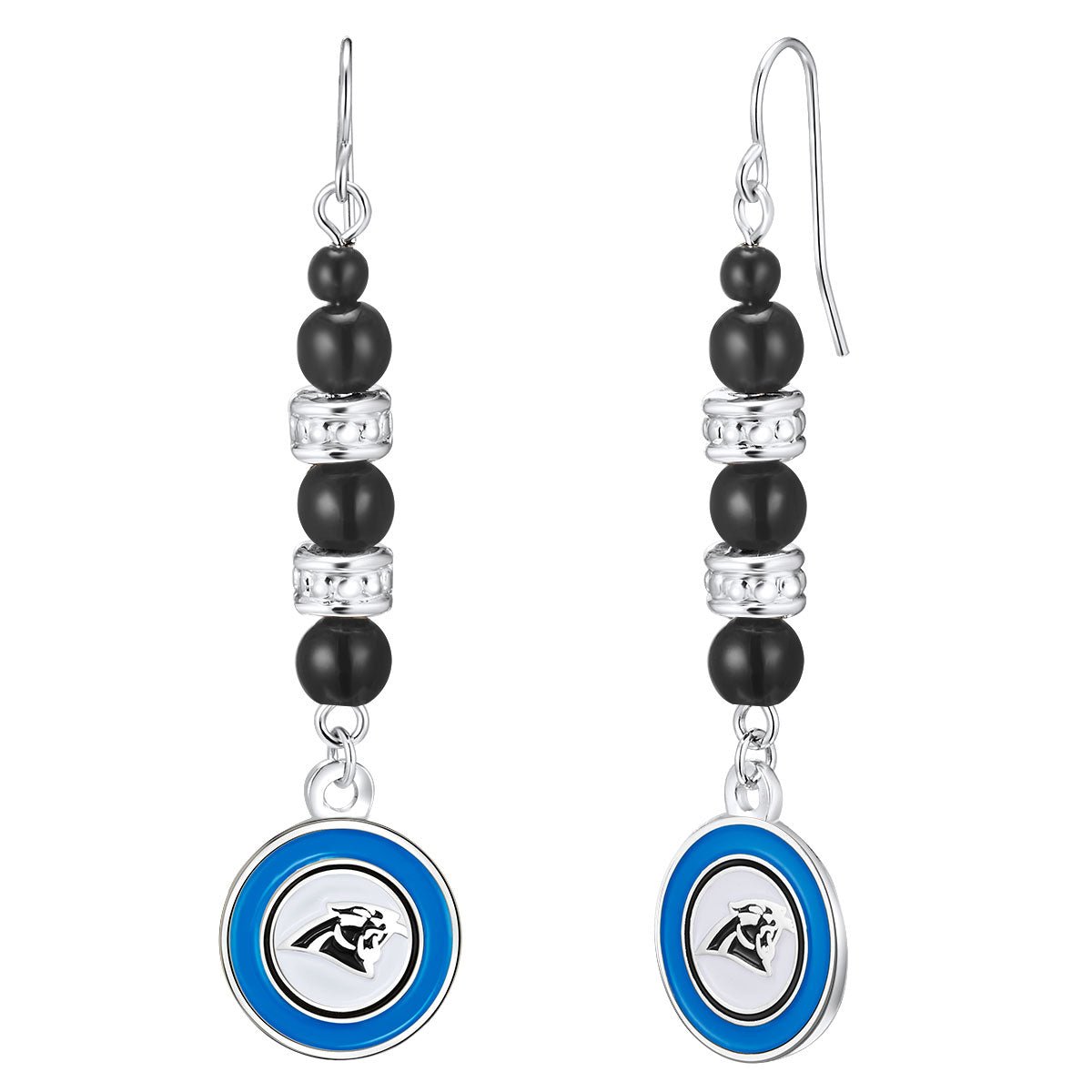 NFL Beaded Dangle Earrings - Gamedays Gear - Carolina Panthers