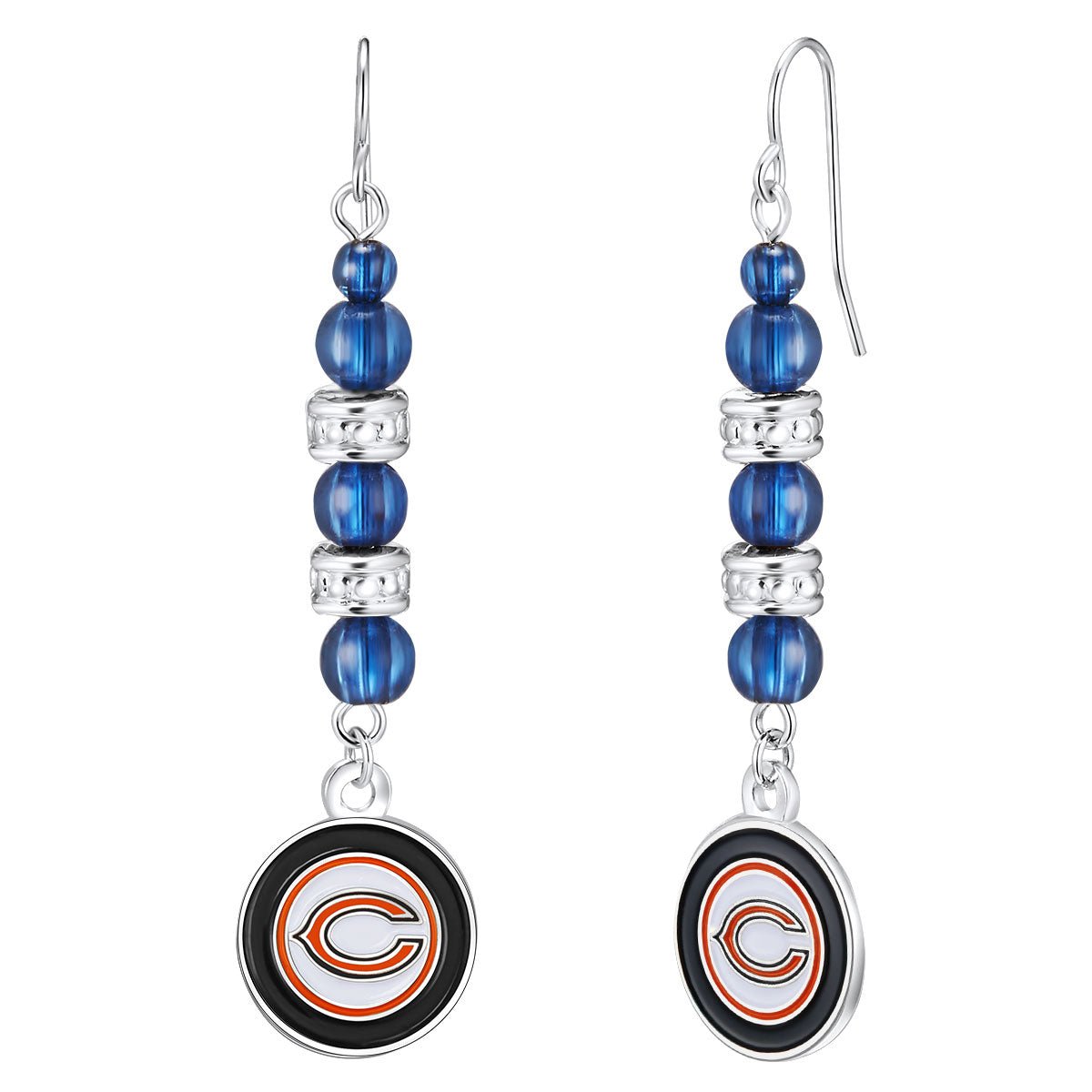 NFL Beaded Dangle Earrings - Gamedays Gear - Chicago Bears