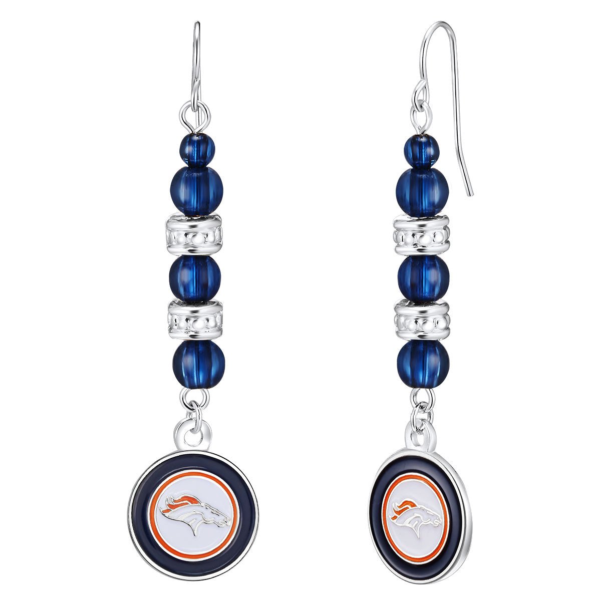 NFL Beaded Dangle Earrings - Gamedays Gear - Denver Broncos