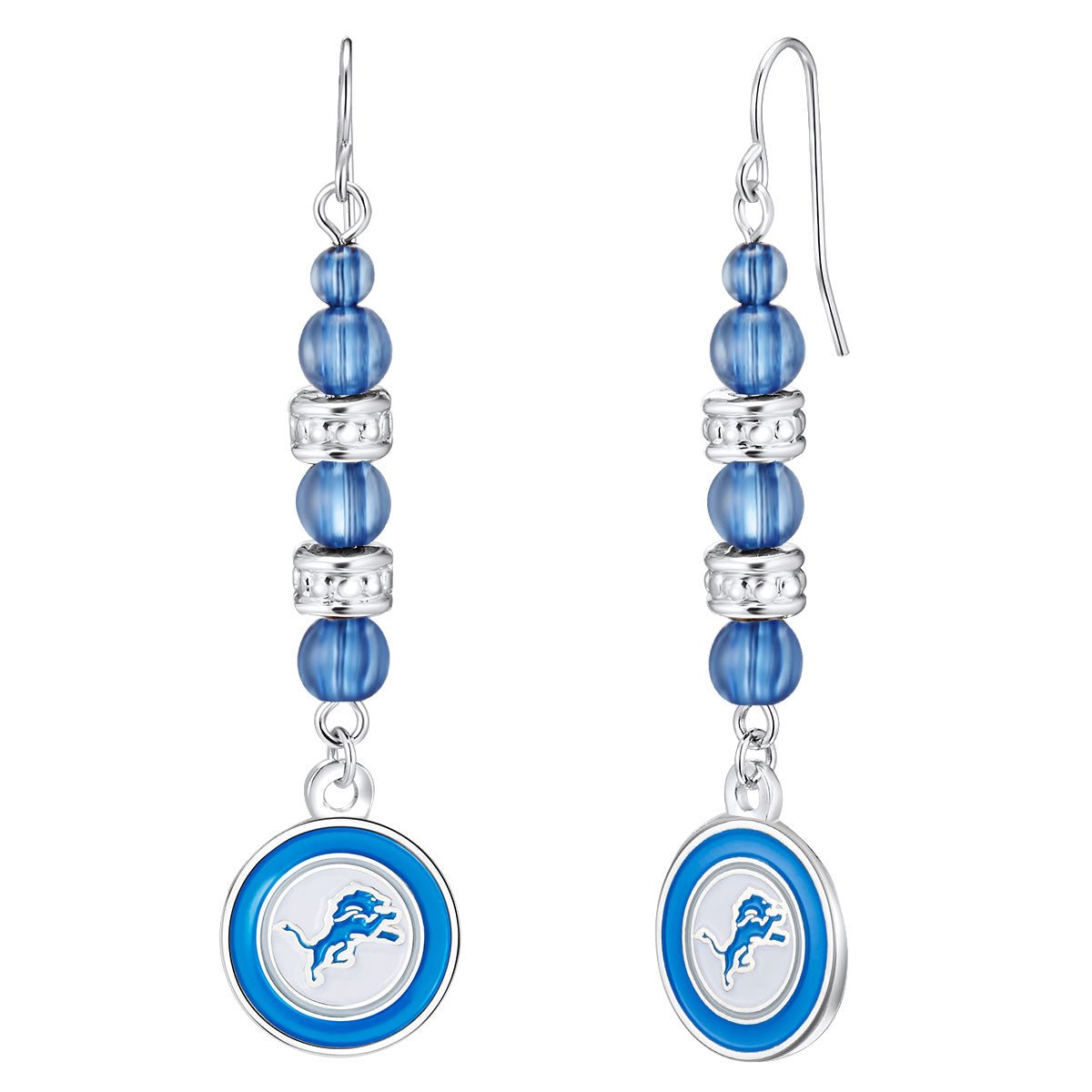 NFL Beaded Dangle Earrings - Gamedays Gear - Detroit Lions