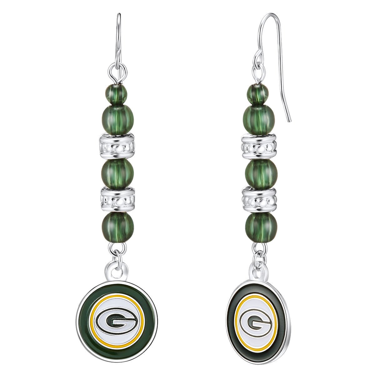 NFL Beaded Dangle Earrings - Gamedays Gear - Green Bay Packers