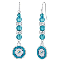 Miami Dolphins Beaded Dangle Earrings