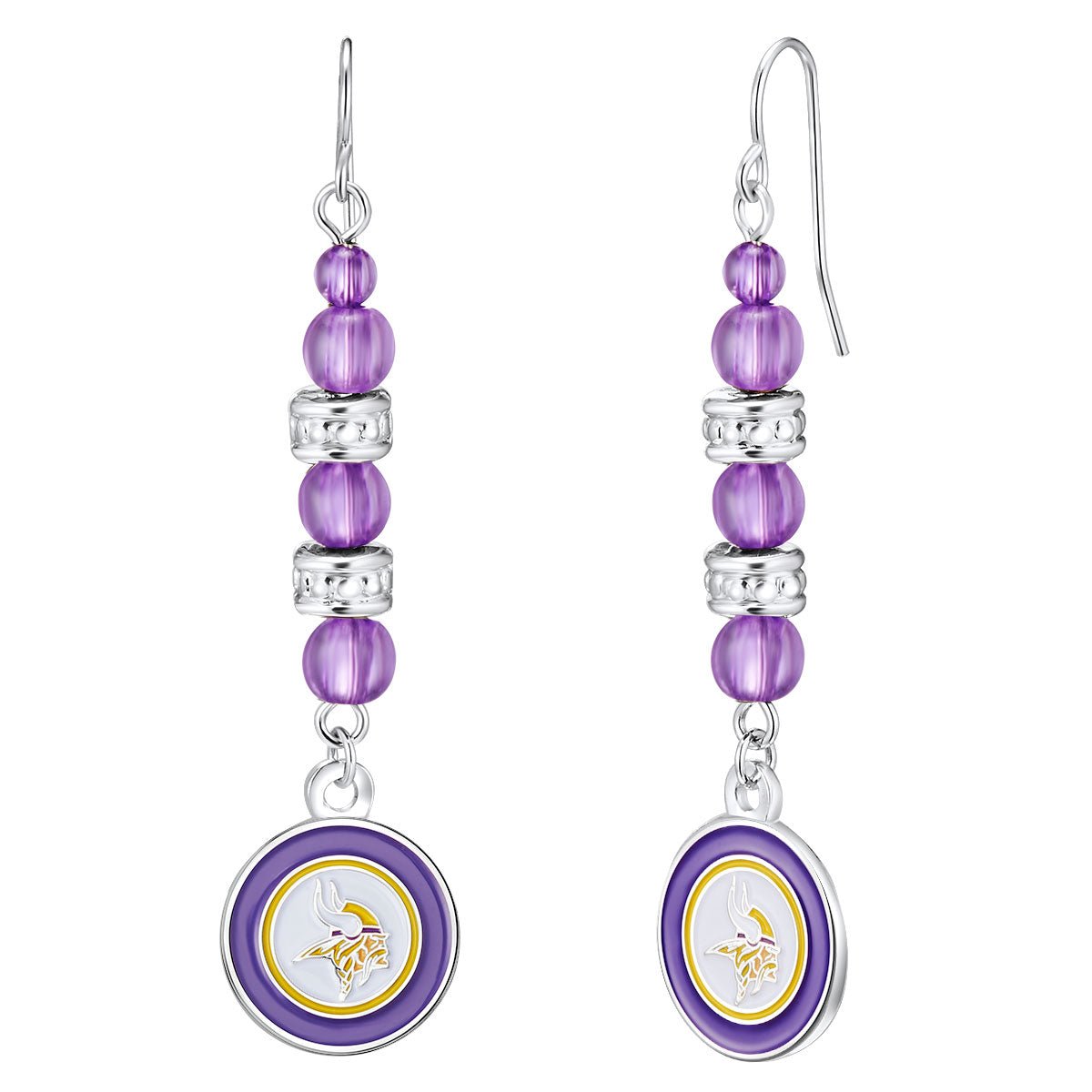 NFL Beaded Dangle Earrings - Gamedays Gear - Minnesota Vikings