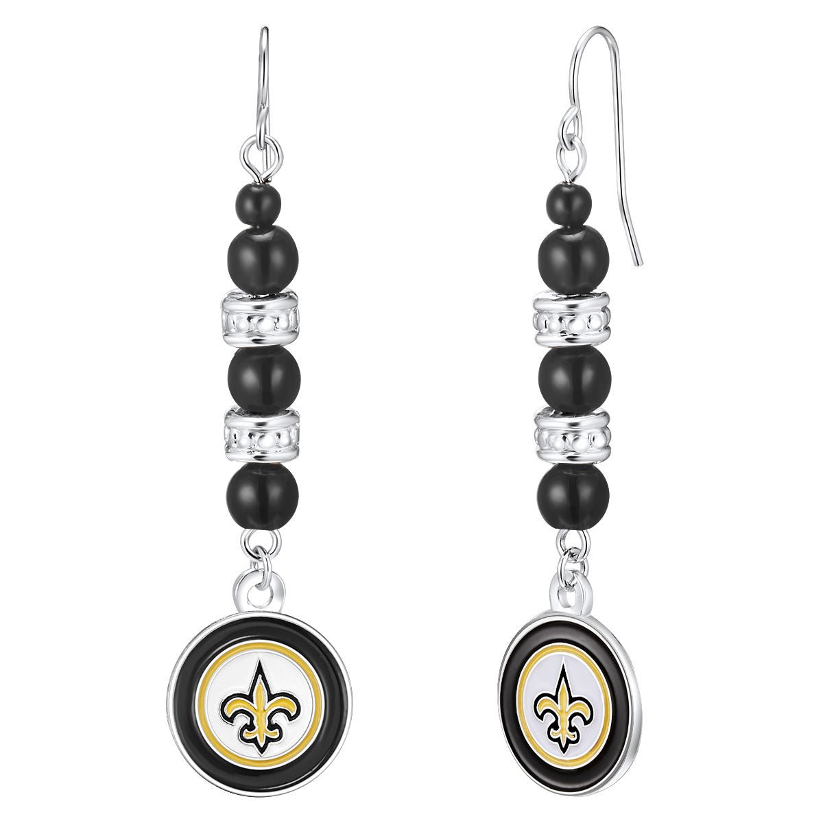 NFL Beaded Dangle Earrings - Gamedays Gear - New Orleans Saints