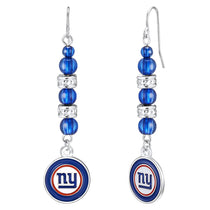 New York Giants Beaded Dangle Earrings