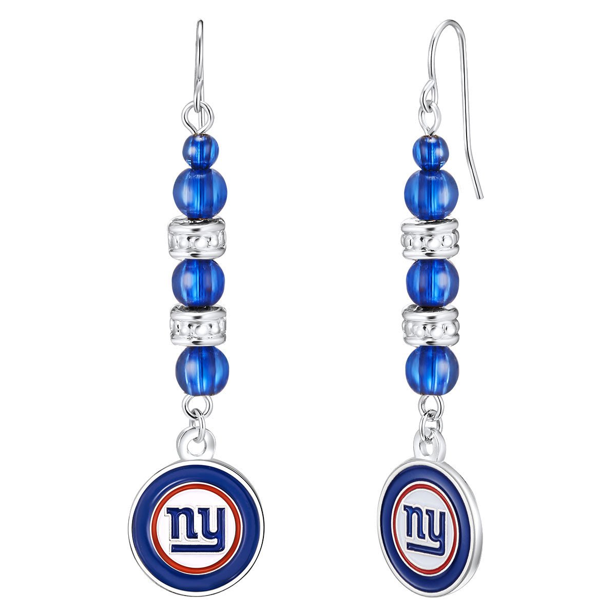 NFL Beaded Dangle Earrings - Gamedays Gear - New York Giants