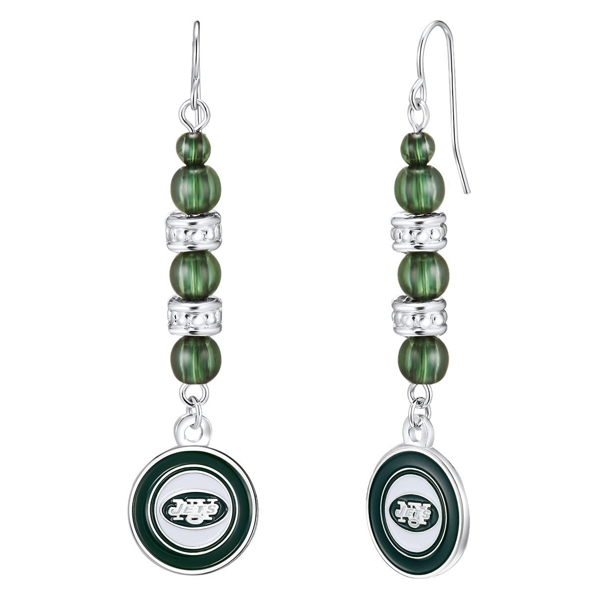 NFL Beaded Dangle Earrings - Gamedays Gear - New York Jets