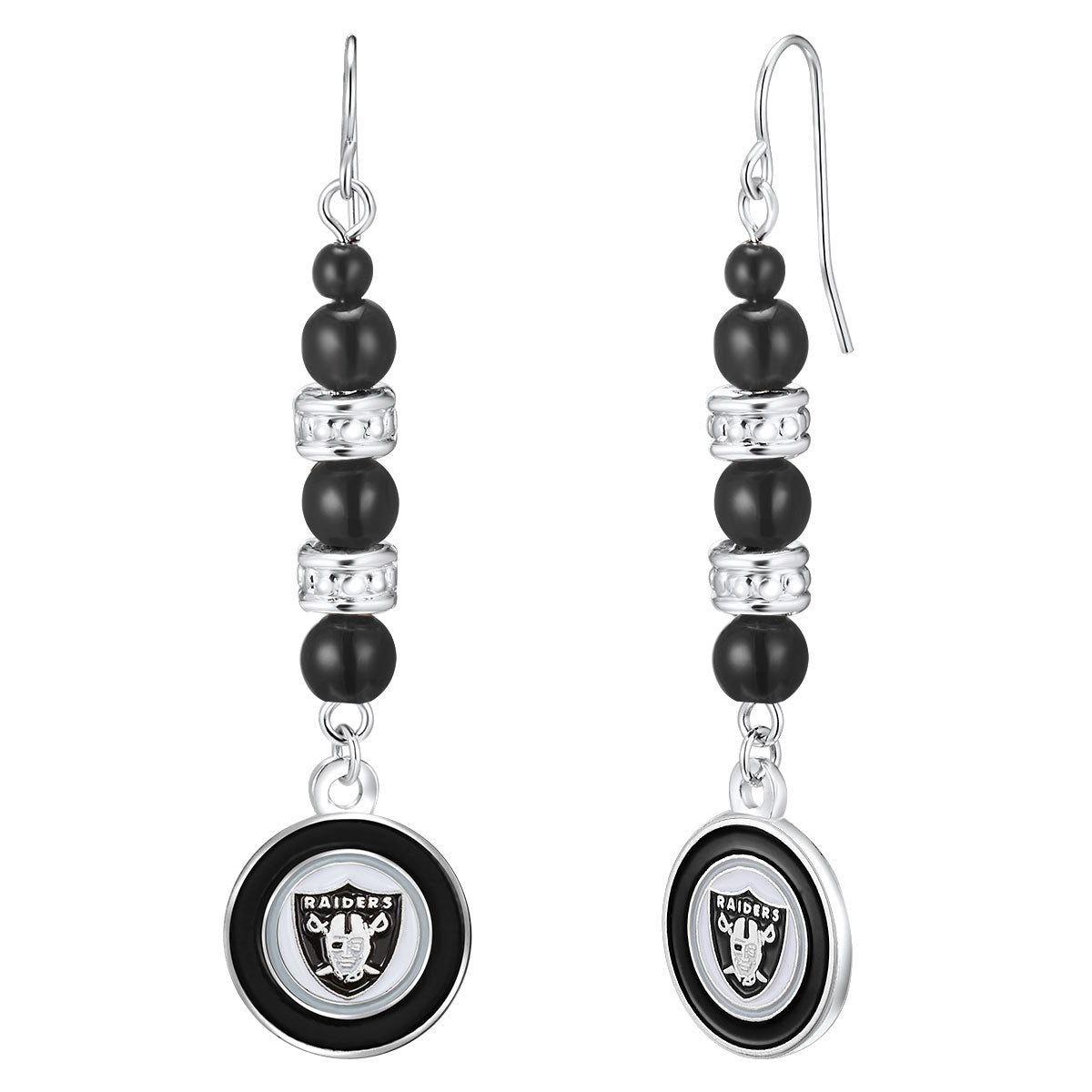 NFL Beaded Dangle Earrings - Gamedays Gear - Las Vegas Raiders