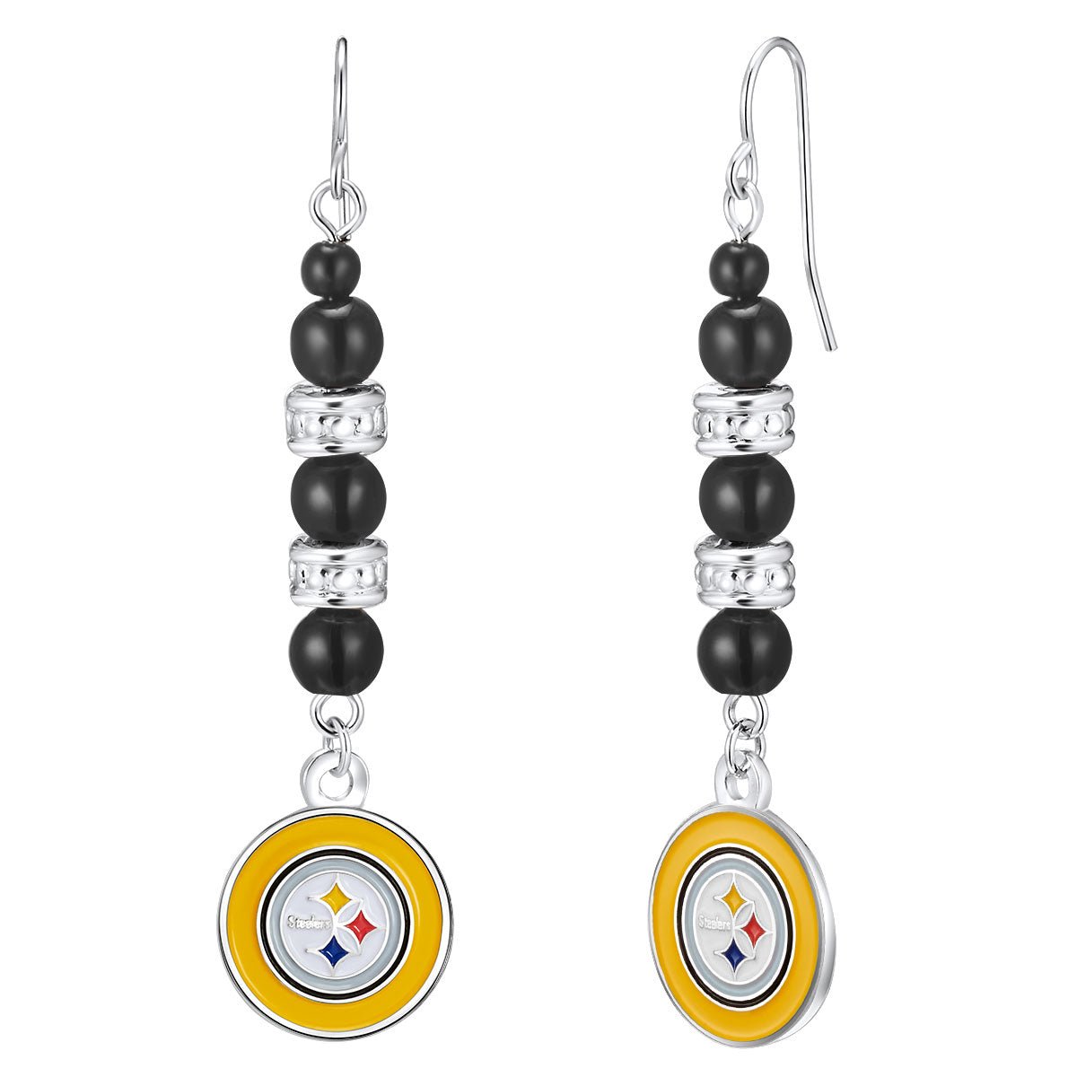 NFL Beaded Dangle Earrings - Gamedays Gear - Pittsburgh Steelers