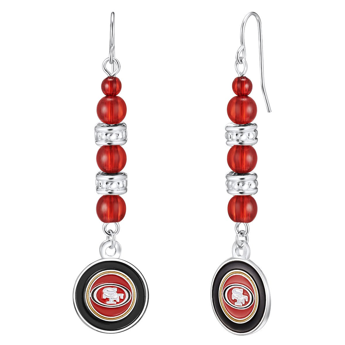 NFL Beaded Dangle Earrings - Gamedays Gear - San Francisco 49ers