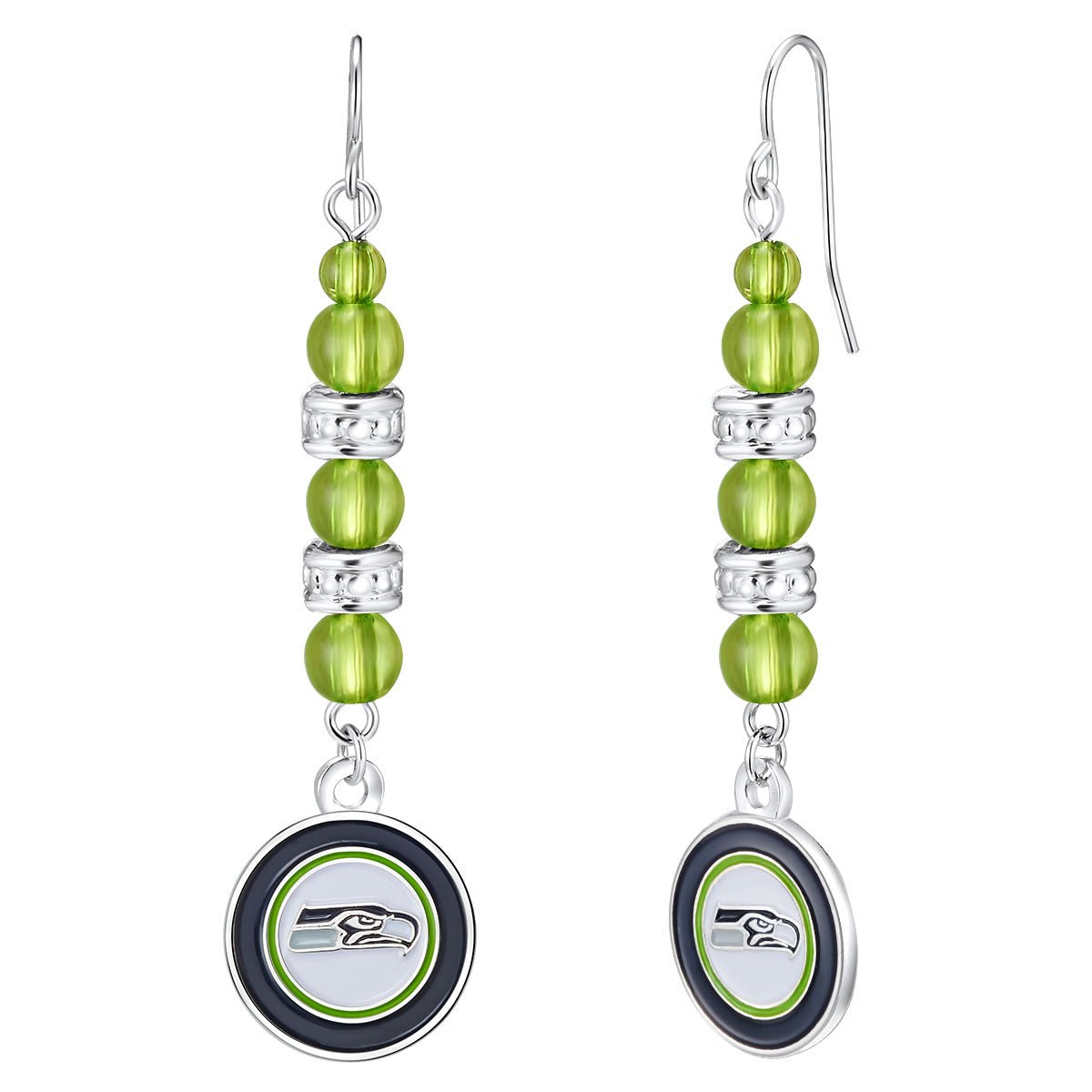 NFL Beaded Dangle Earrings - Gamedays Gear - Seattle Seahawks