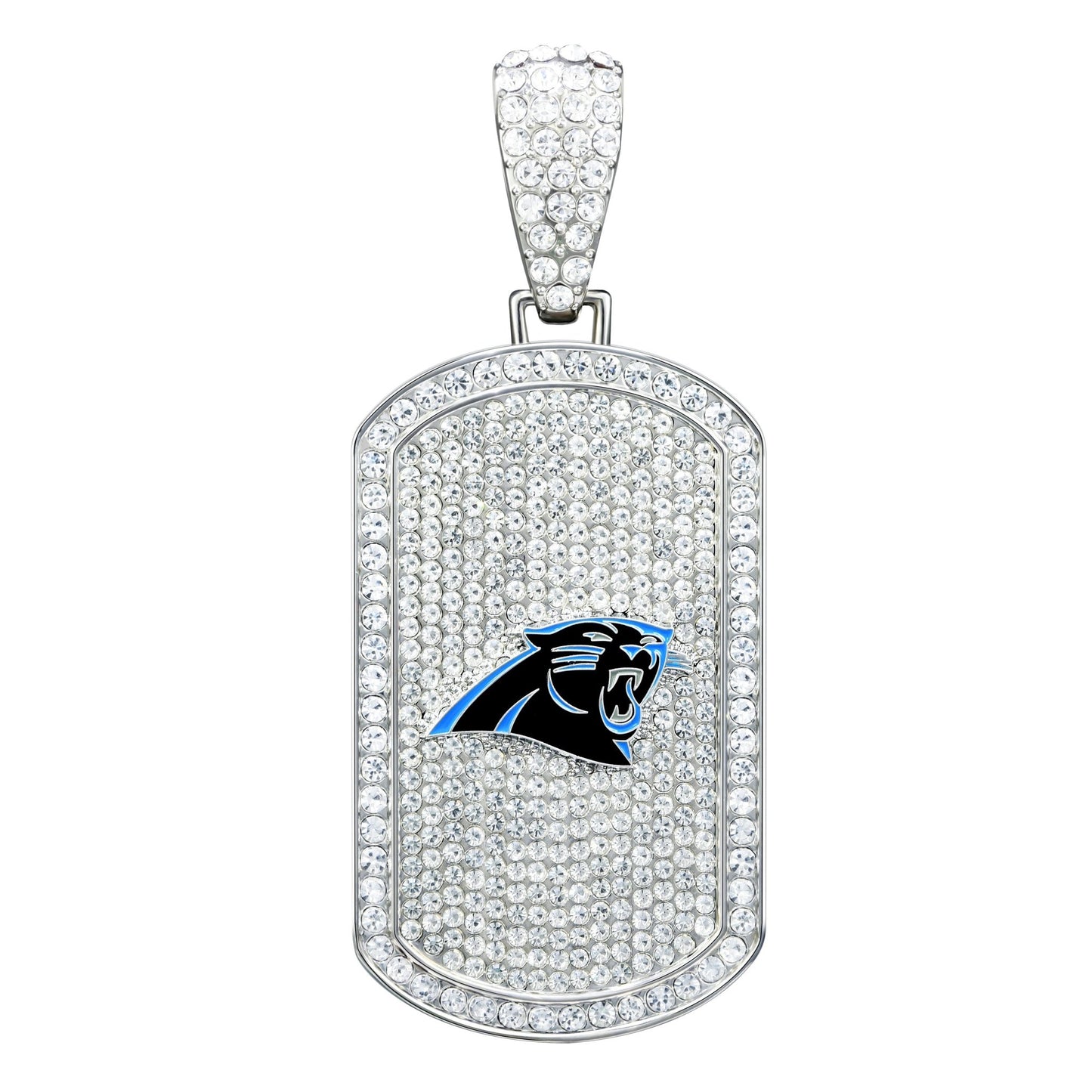 NFL Bling Dog Tag Necklace - Gamedays Gear - Carolina Panthers