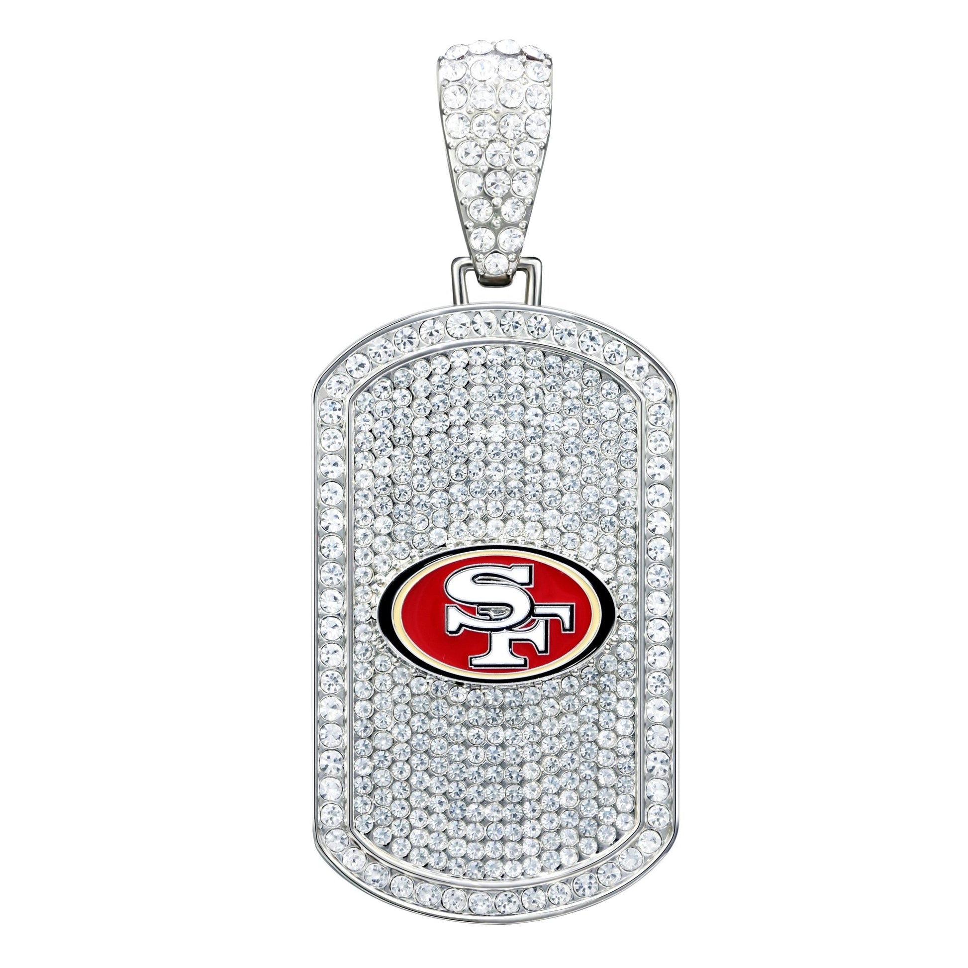 NFL Bling Dog Tag Necklace - Gamedays Gear - San Francisco 49ers
