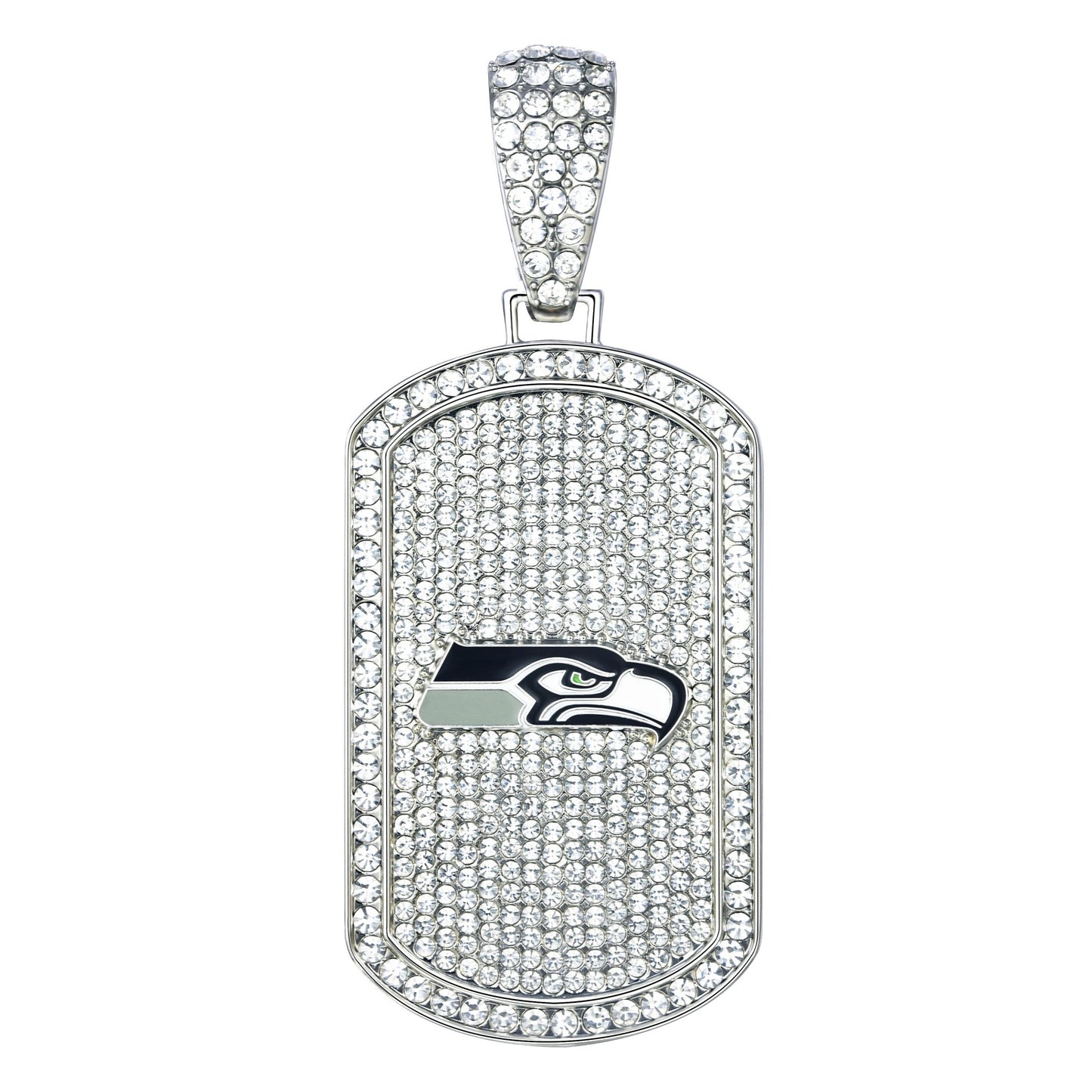 NFL Bling Dog Tag Necklace - Gamedays Gear - Seattle Seahawks