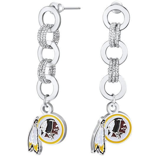 NFL Circle Links Post Earrings - Gamedays Gear - Kansas City Chiefs