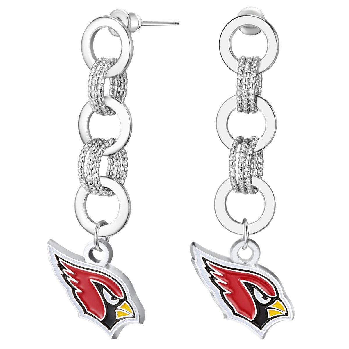 NFL Circle Links Post Earrings - Gamedays Gear - Arizona Cardinals