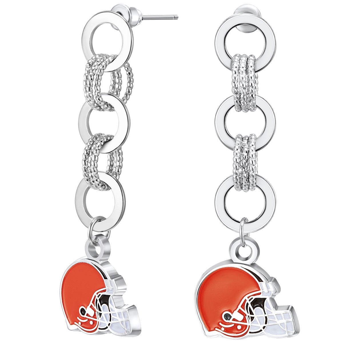 NFL Circle Links Post Earrings - Gamedays Gear - Cleveland Browns