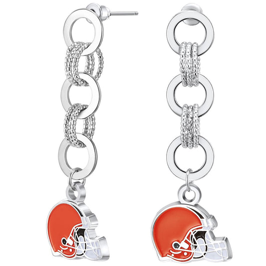 NFL Circle Links Post Earrings - Gamedays Gear - Kansas City Chiefs