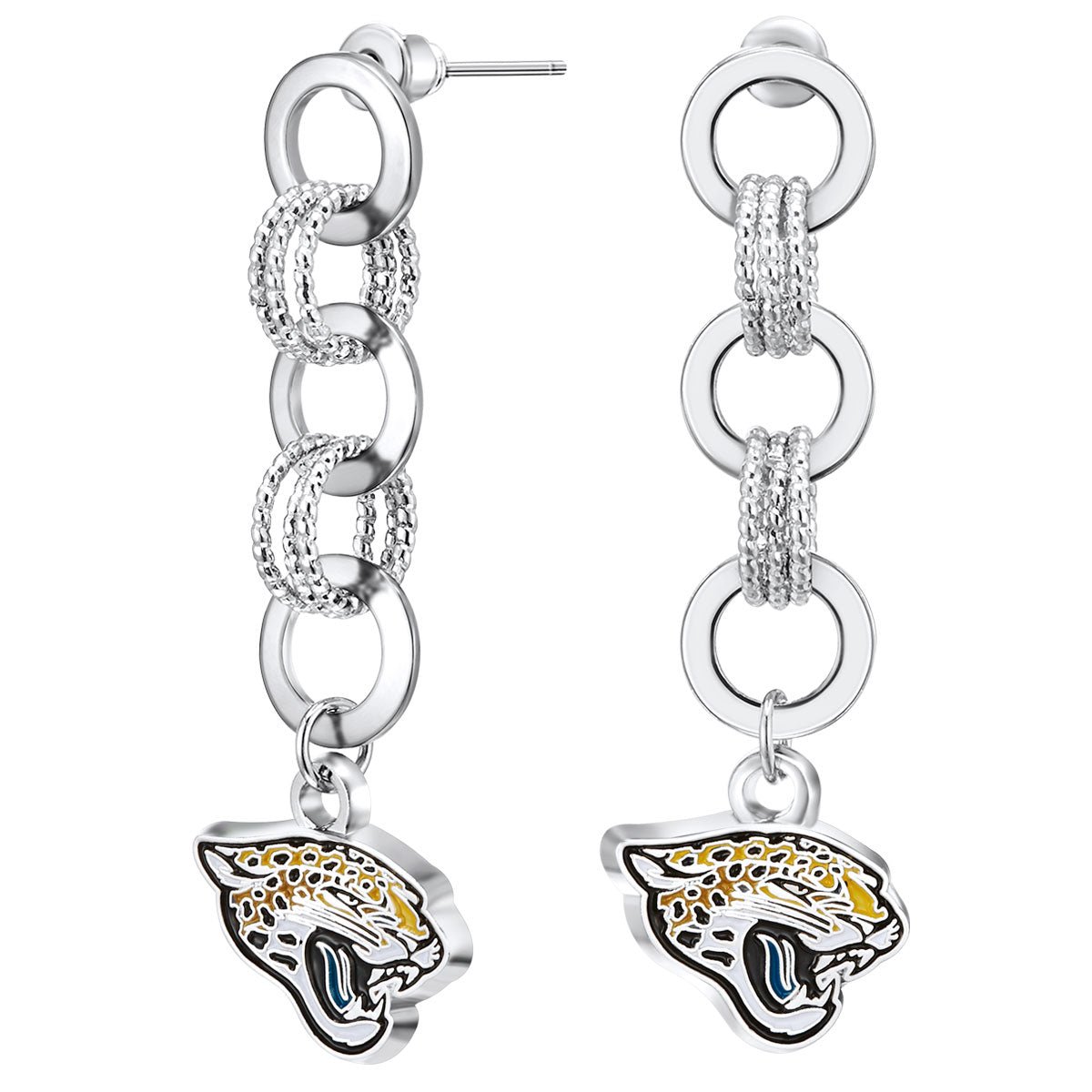 NFL Circle Links Post Earrings - Gamedays Gear - Jacksonville Jaguars