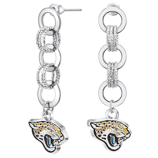 NFL Circle Links Post Earrings - Gamedays Gear - Kansas City Chiefs