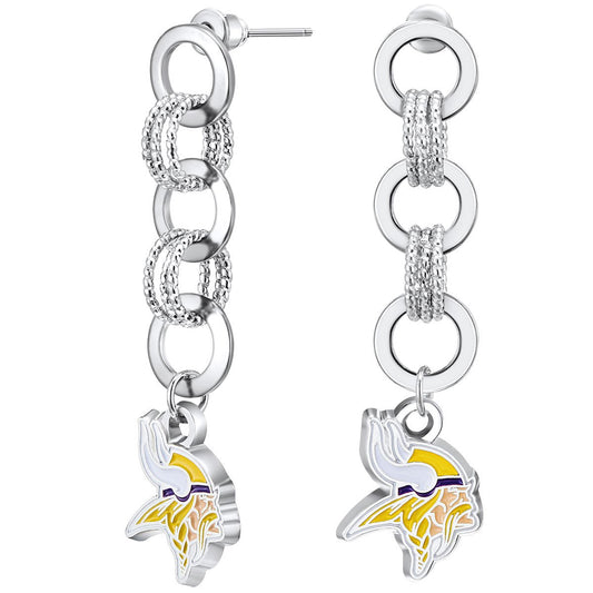 NFL Circle Links Post Earrings - Gamedays Gear - Kansas City Chiefs